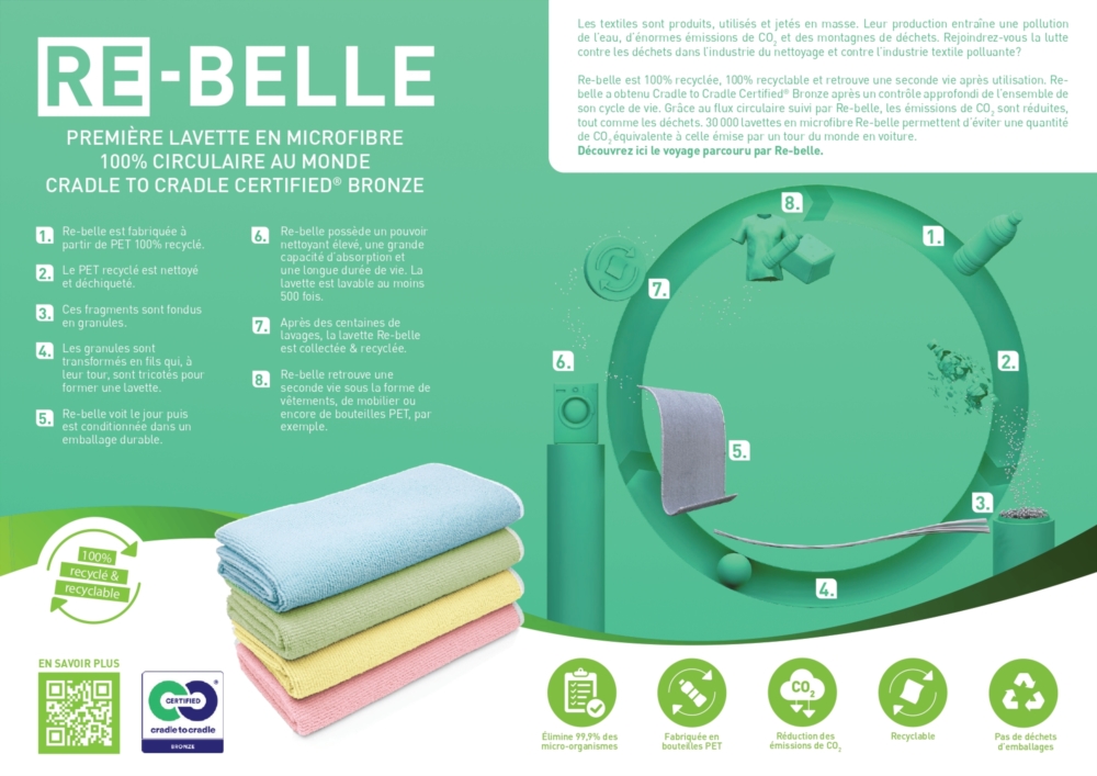 Lavette Greenspeed Re-belle 100 % recyclée et recyclable