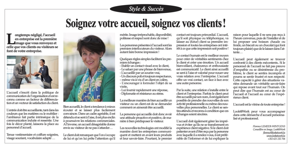 Soigner votre accueil, soignez vos clients !