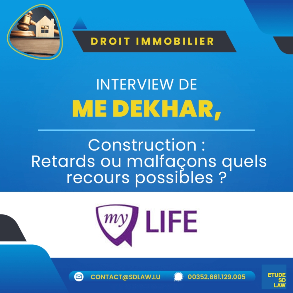 IMMOBILIER: RETARD, MALFACONS, VICE CAHES - VOS RECOURS