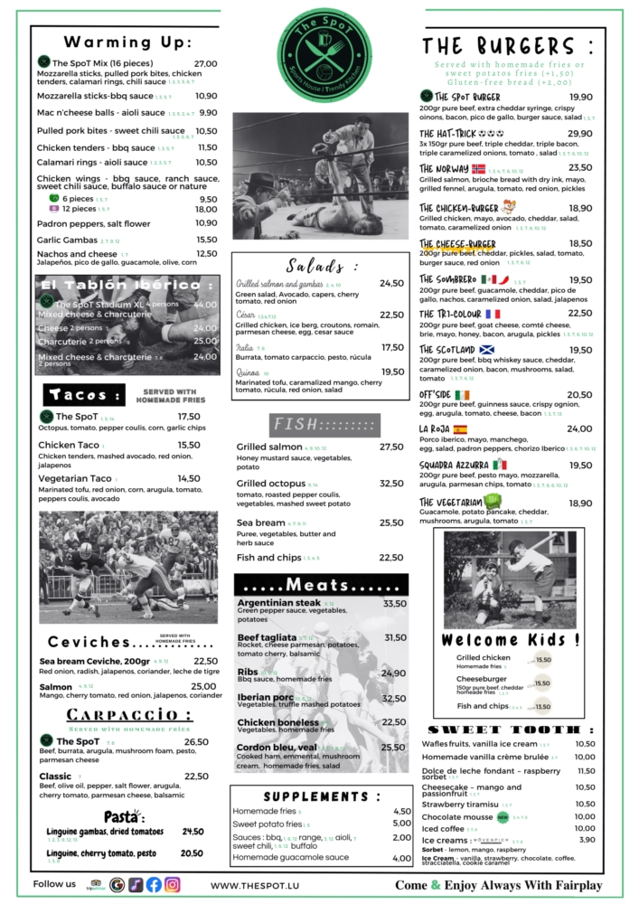 Carte et menu