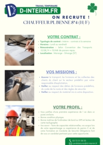 CHAUFFEUR PL BENNE 8*4 (H/F)