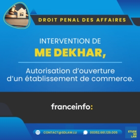AUTORISATION D'OUVERTURE D'UN ETABLISSEMENT DE COMMERCE