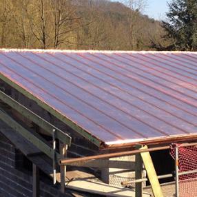 Chantier Kannerduerf à Mersch : toiture en cuivre