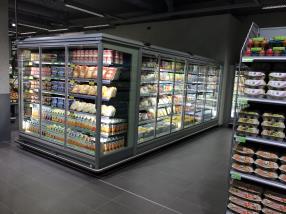 Meubles de tête de gondole à portes