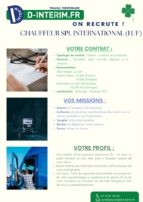 CHAUFFEUR SPL INTERNATIONAL (H/F)