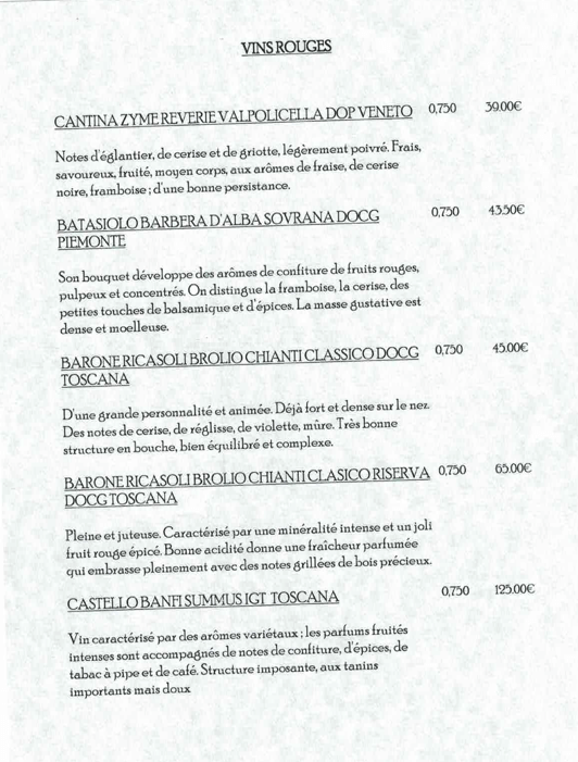 Carte des vins 2