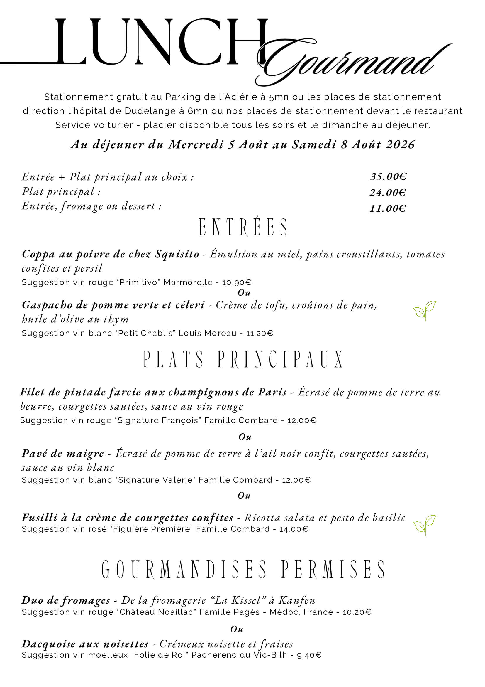 Lunch Gourmand 