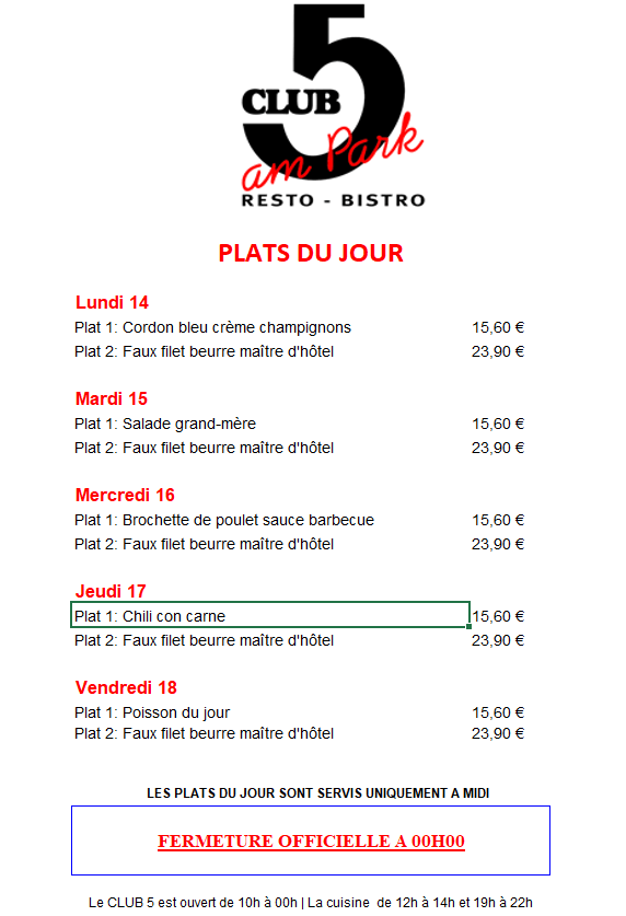 Plats du Jour