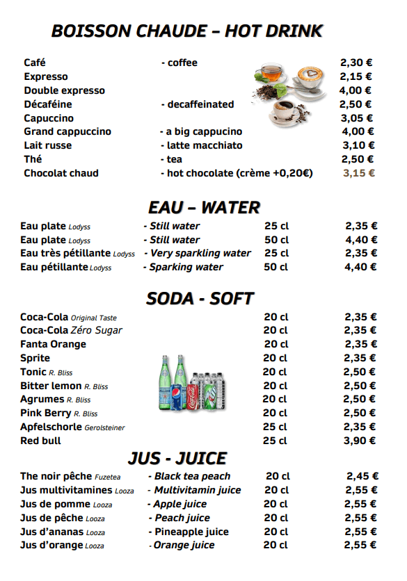 Carte MENU 8