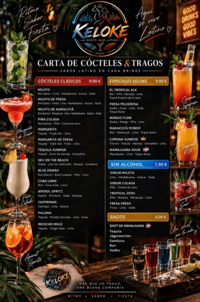 carte des cocktails