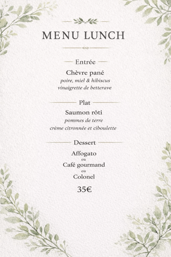 Menu de la semaine du 07 mars au 14 mars 