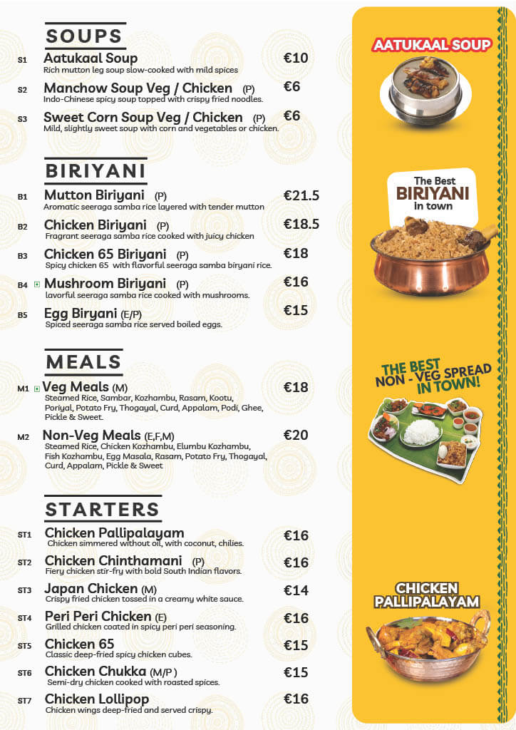 Restaurant food menu 1