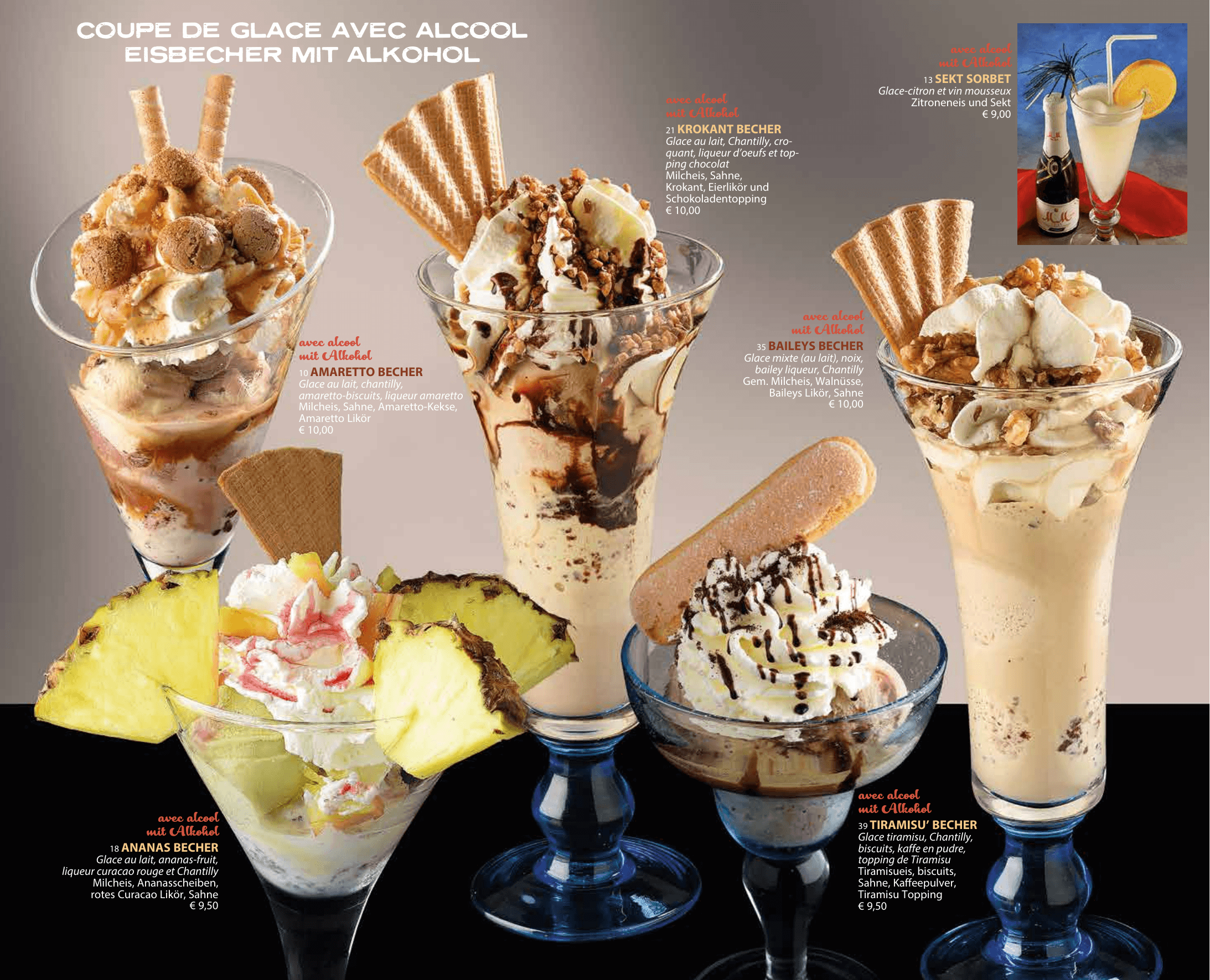 Coupe de glace avec alcool 
